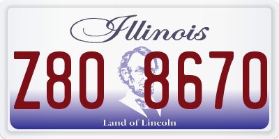 IL license plate Z808670