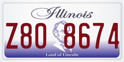 IL license plate Z808674
