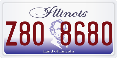 IL license plate Z808680