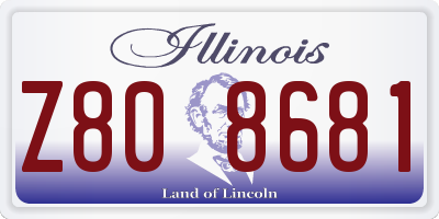 IL license plate Z808681