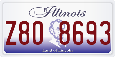 IL license plate Z808693
