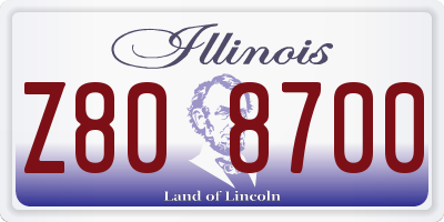 IL license plate Z808700