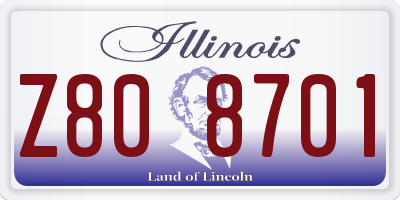 IL license plate Z808701