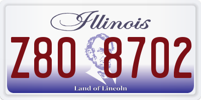 IL license plate Z808702