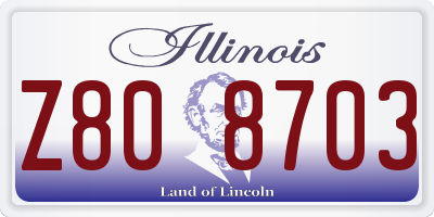 IL license plate Z808703