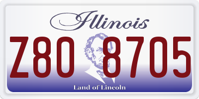 IL license plate Z808705