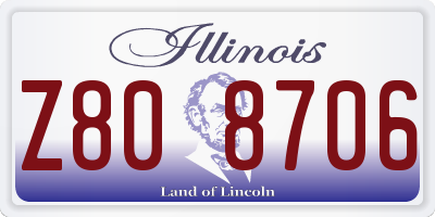 IL license plate Z808706