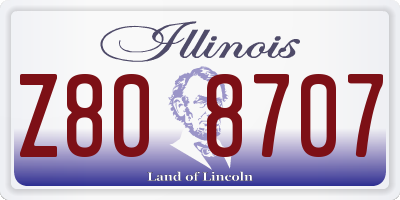 IL license plate Z808707