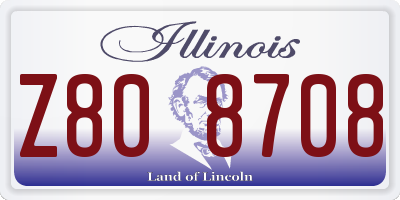 IL license plate Z808708