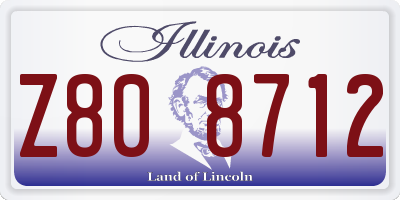IL license plate Z808712