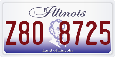 IL license plate Z808725