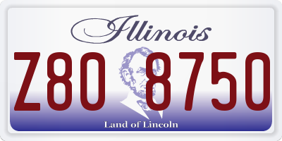 IL license plate Z808750