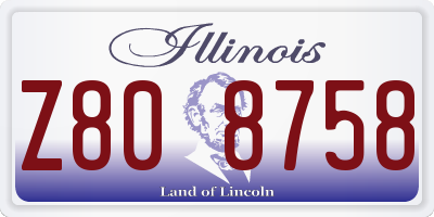 IL license plate Z808758