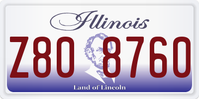 IL license plate Z808760