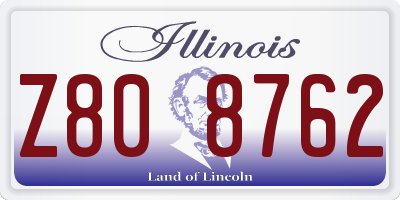 IL license plate Z808762