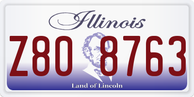 IL license plate Z808763