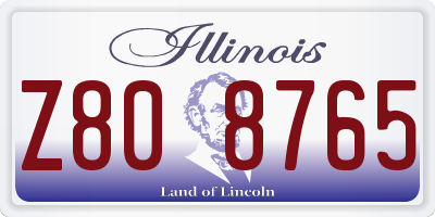 IL license plate Z808765