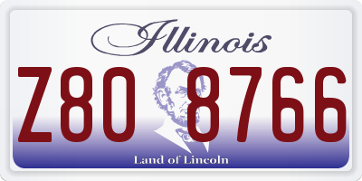 IL license plate Z808766