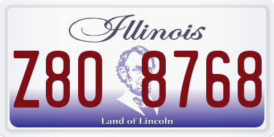 IL license plate Z808768
