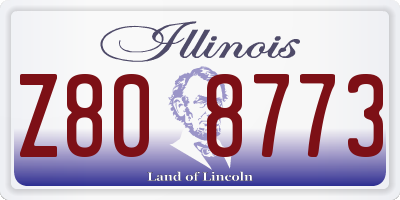 IL license plate Z808773