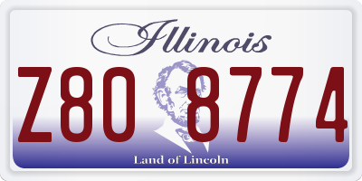 IL license plate Z808774