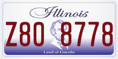 IL license plate Z808778