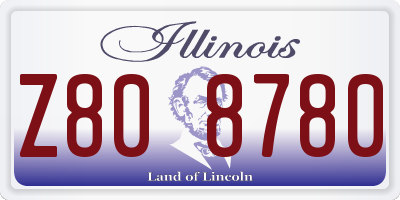 IL license plate Z808780