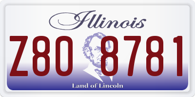 IL license plate Z808781