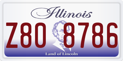 IL license plate Z808786