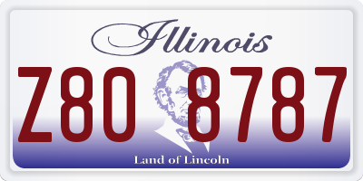 IL license plate Z808787