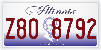 IL license plate Z808792