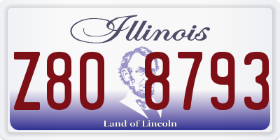 IL license plate Z808793