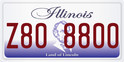 IL license plate Z808800
