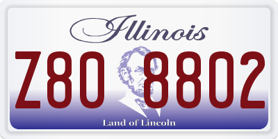 IL license plate Z808802