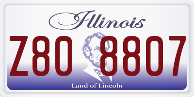 IL license plate Z808807