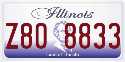 IL license plate Z808833