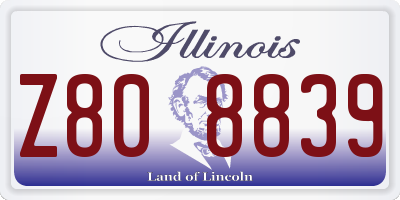 IL license plate Z808839
