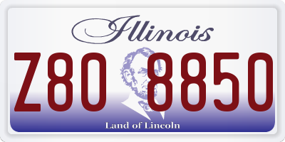 IL license plate Z808850