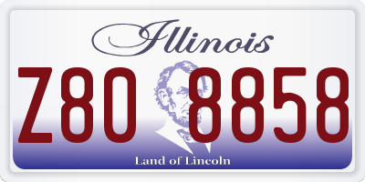 IL license plate Z808858