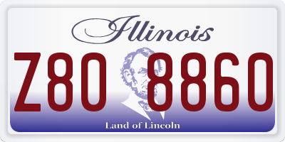 IL license plate Z808860