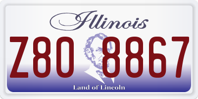 IL license plate Z808867