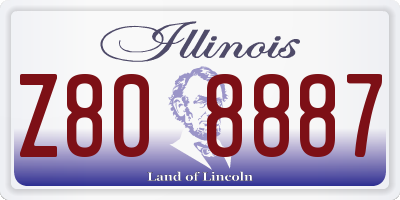 IL license plate Z808887
