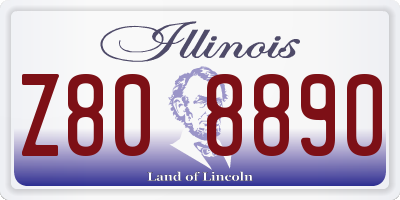 IL license plate Z808890
