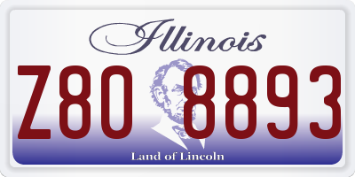 IL license plate Z808893