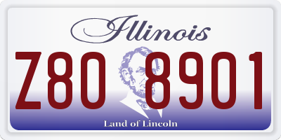 IL license plate Z808901