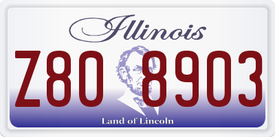 IL license plate Z808903