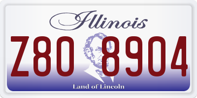 IL license plate Z808904