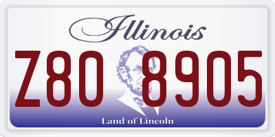 IL license plate Z808905