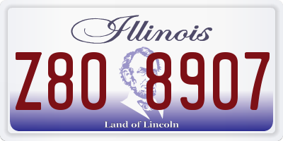 IL license plate Z808907
