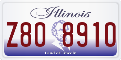 IL license plate Z808910